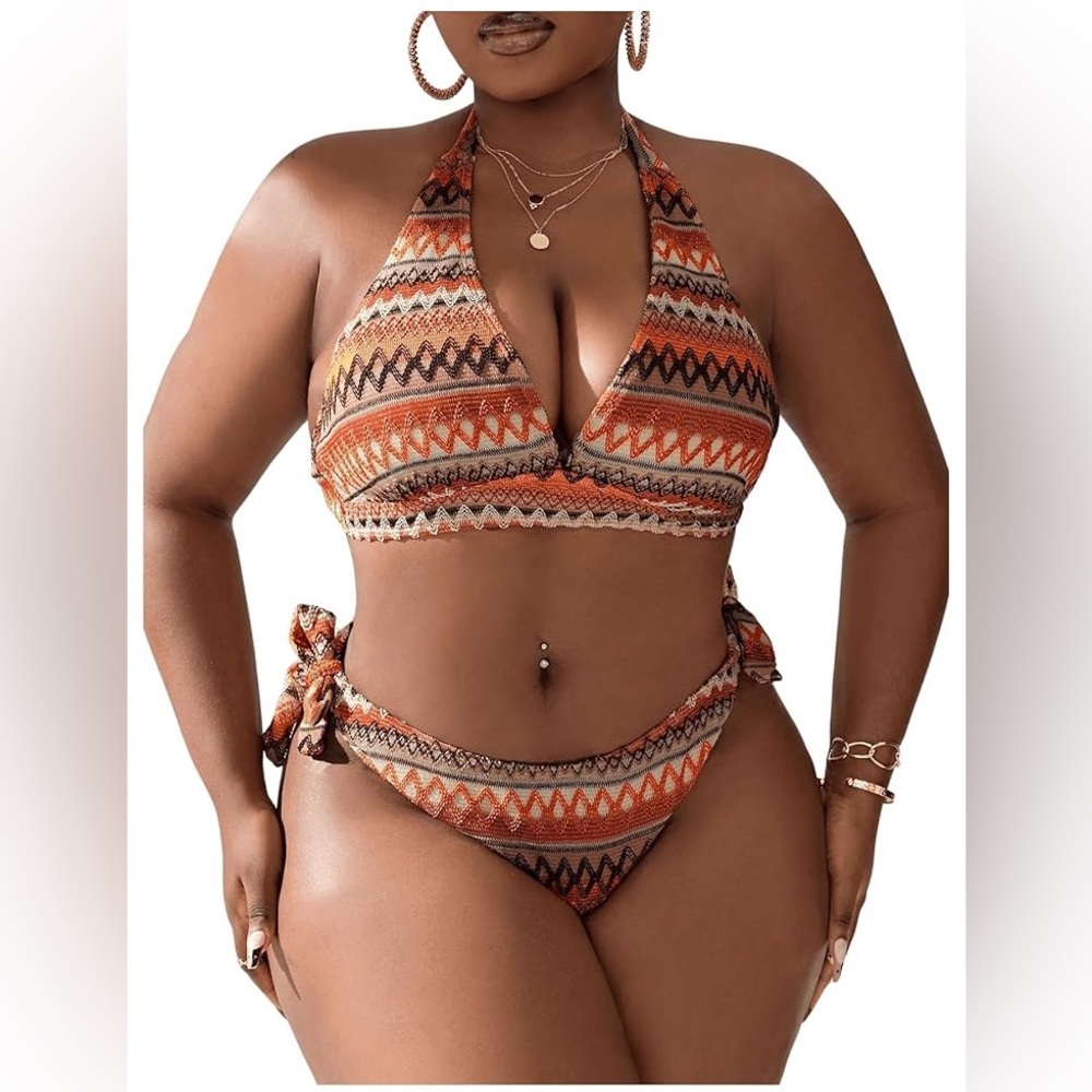 Women's Multicolor Halter Bikini Set